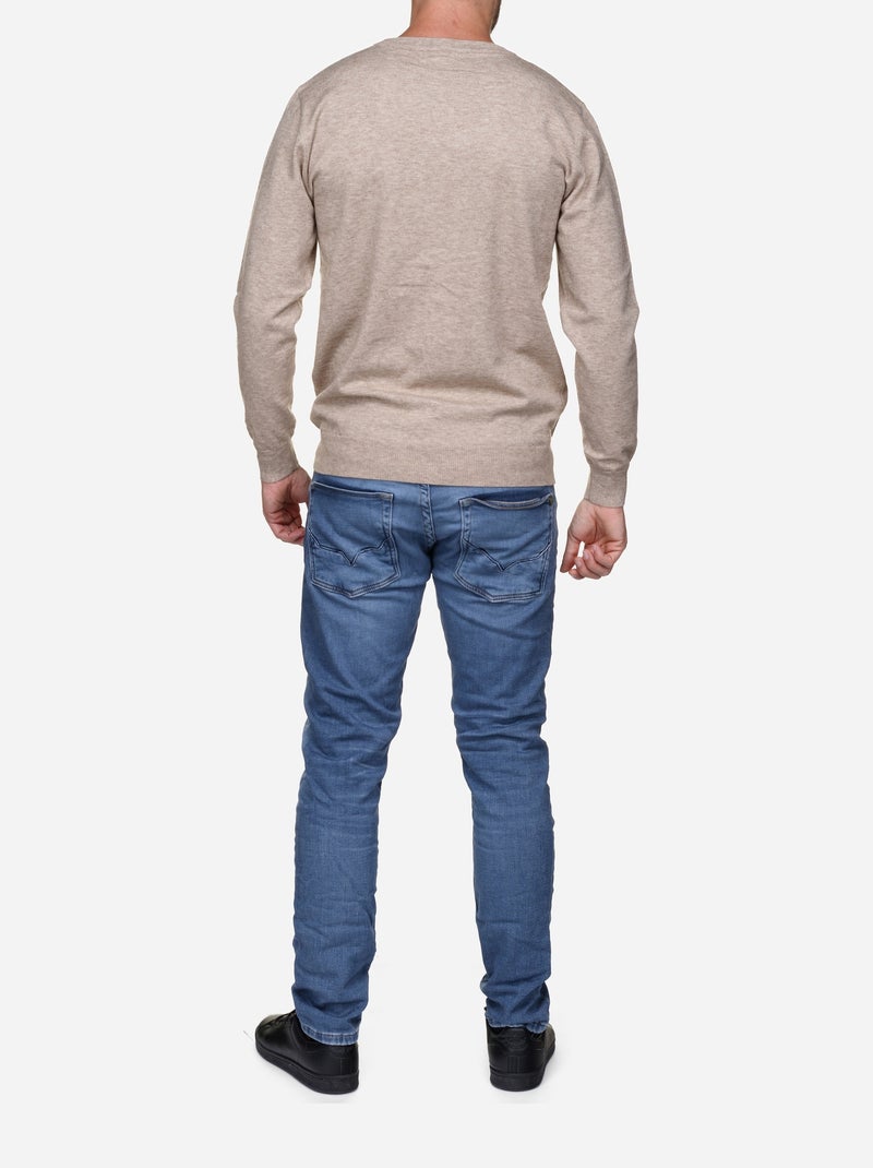 Camisola elegante de gola redonda - Yves Enzo Creme - Kiabi