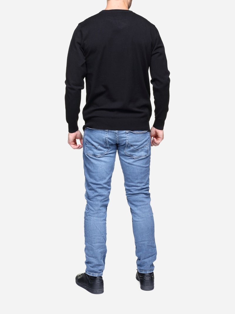 Camisola elegante de gola redonda - Yves Enzo Preto - Kiabi