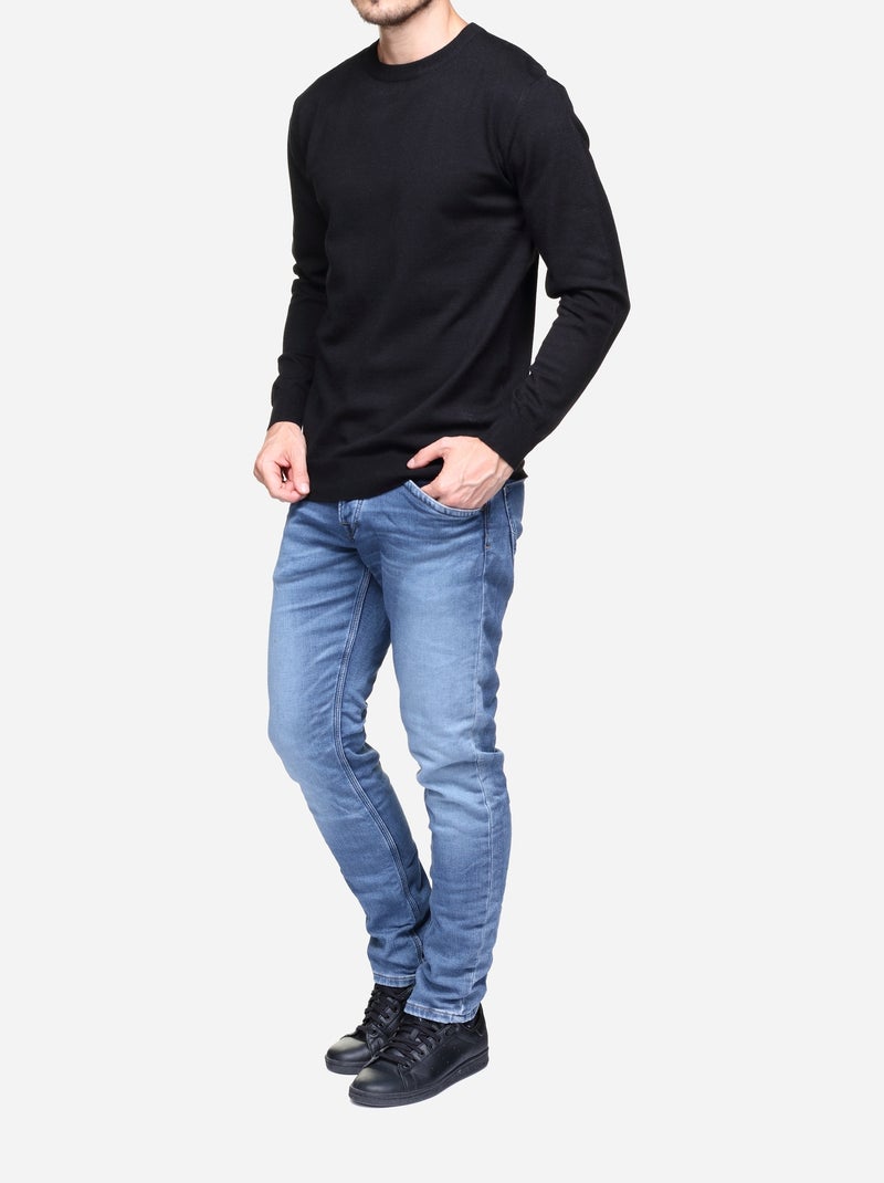 Camisola elegante de gola redonda - Yves Enzo Preto - Kiabi