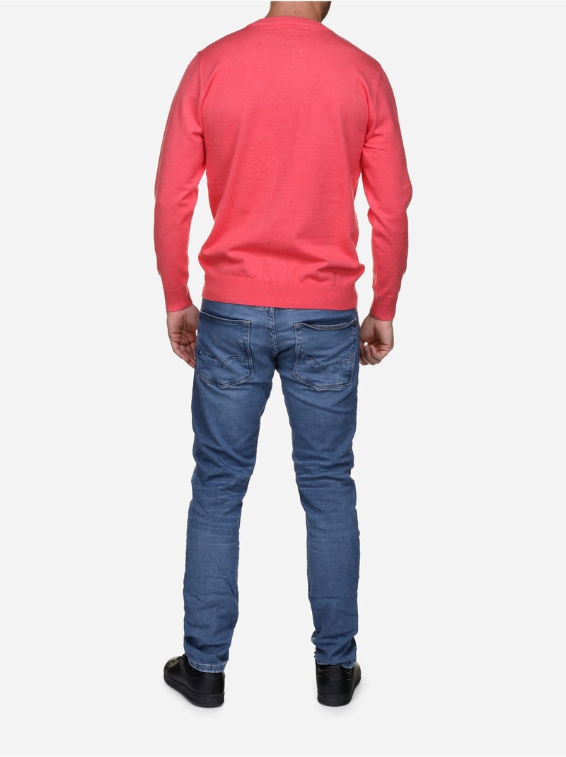 Camisola elegante de gola redonda - Yves Enzo Vermelho vermelhão - Kiabi