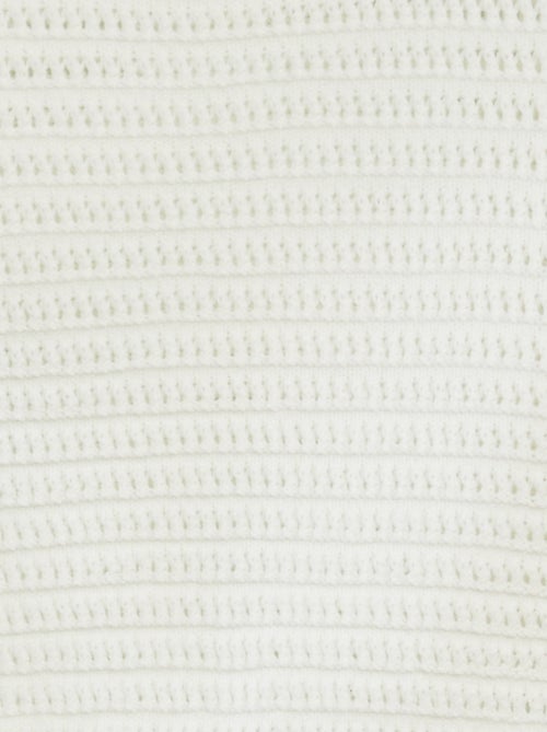 Camisola em croché de manga curta - Kiabi