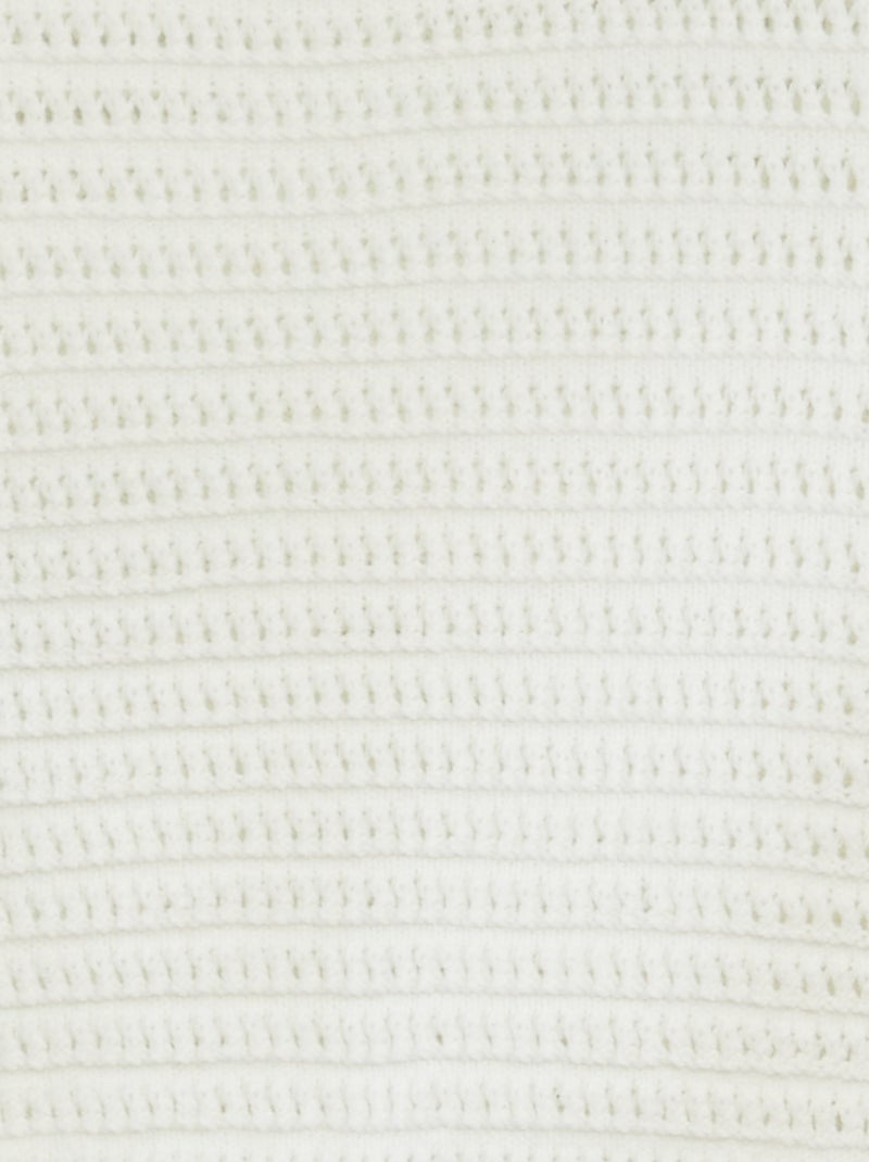 Camisola em croché de manga curta Branco - Kiabi