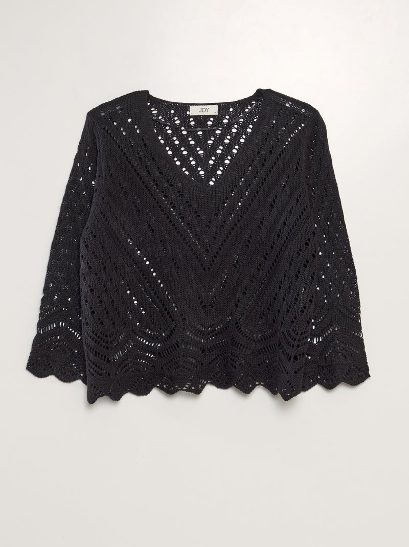 Camisola em croché 'JDY' Preto - Kiabi