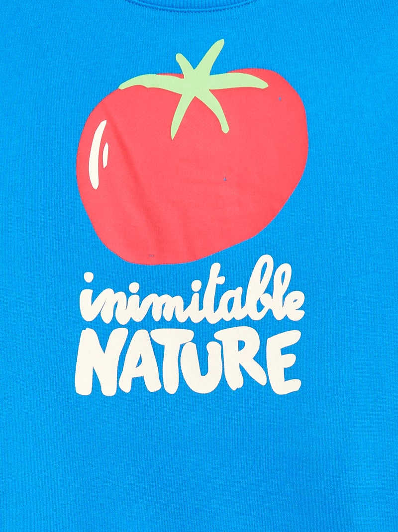 Camisola em French Terry com padrão Azul - Kiabi