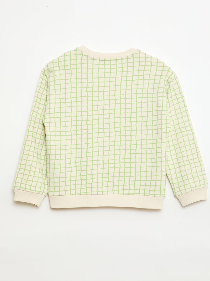 Camisola em French Terry com padrão Branco - Kiabi