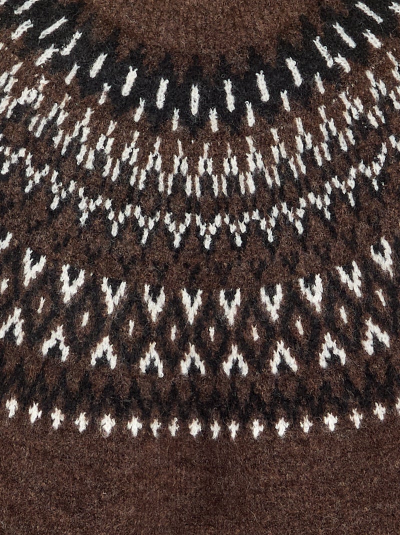 Camisola em jacquard Castanho - Kiabi