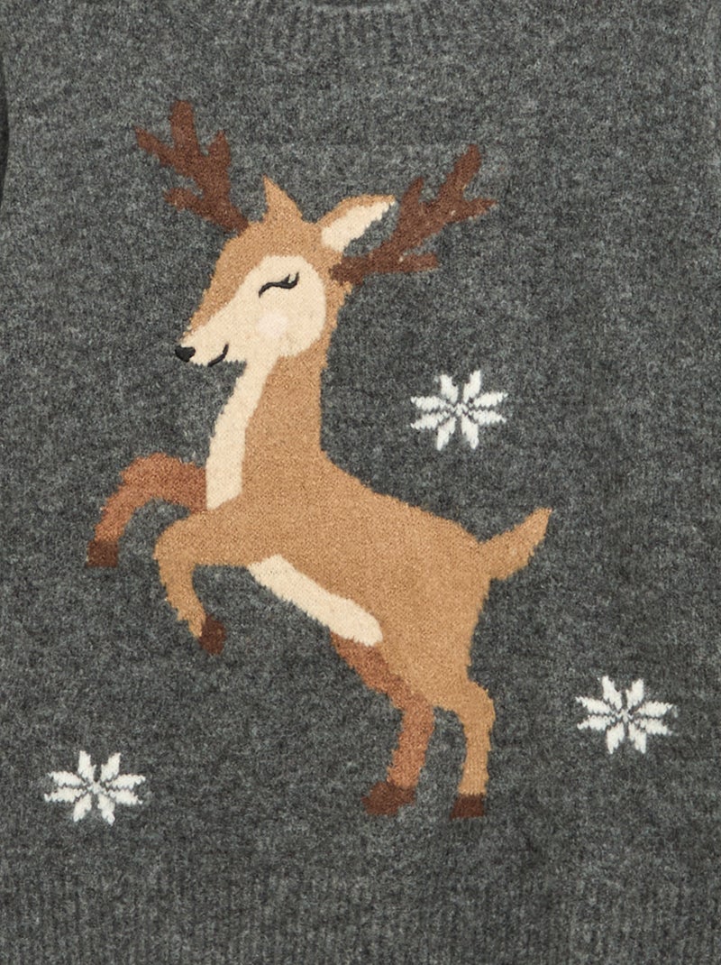 Camisola em jacquard 'Natal' Cinza - Kiabi