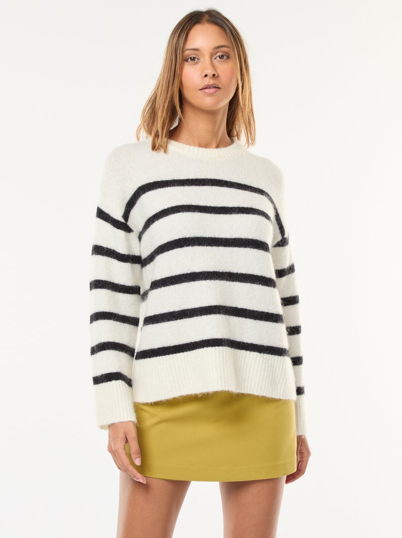 Camisola em lã e mohair Branco - Kiabi