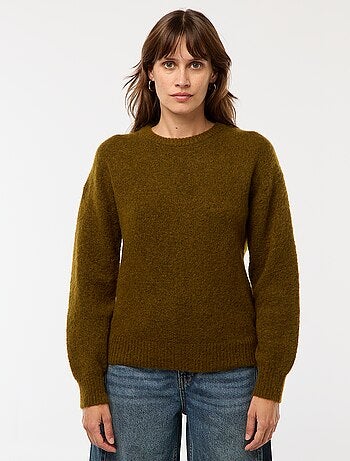 Camisola em Lã e Mohair Misturado