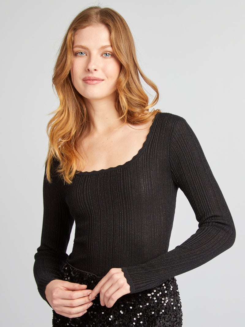 Camisola em lurex Preto - Kiabi