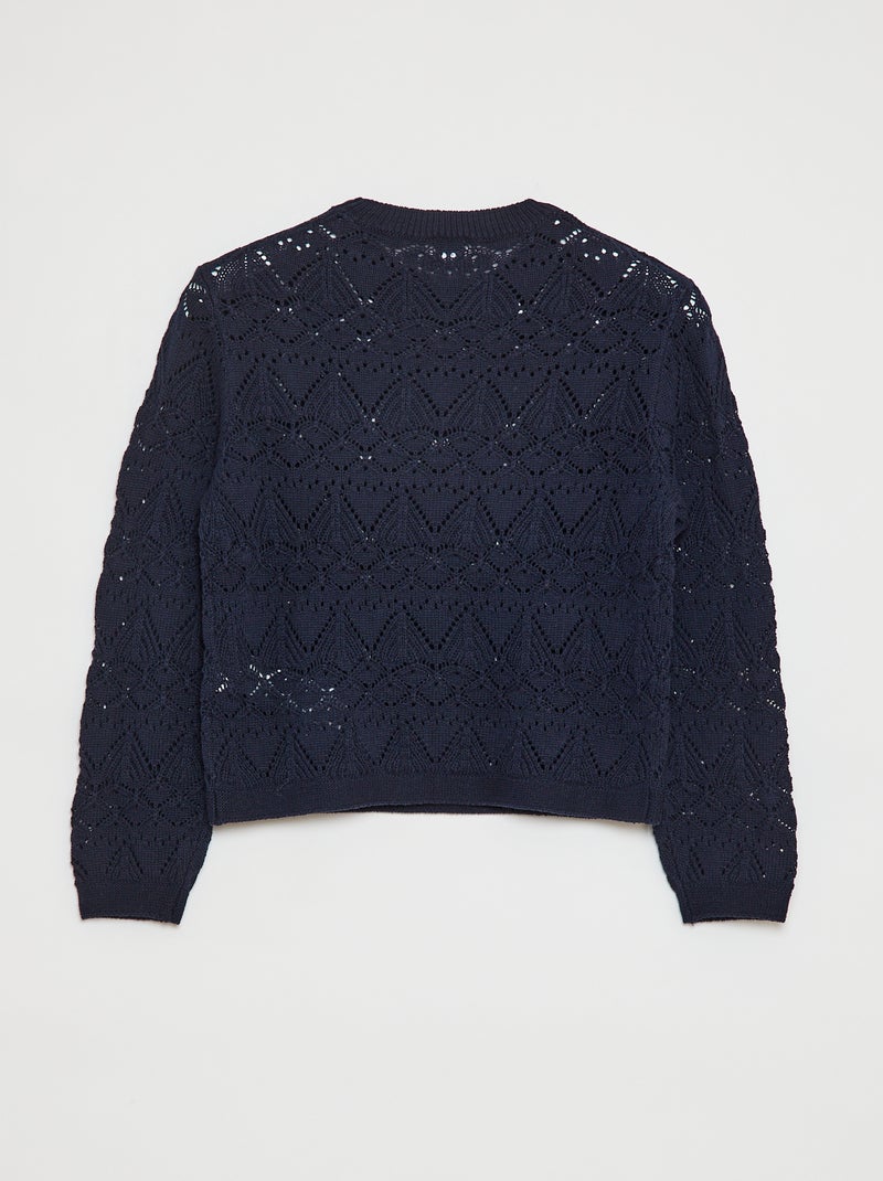 Camisola em malha ajurada AZUL - Kiabi