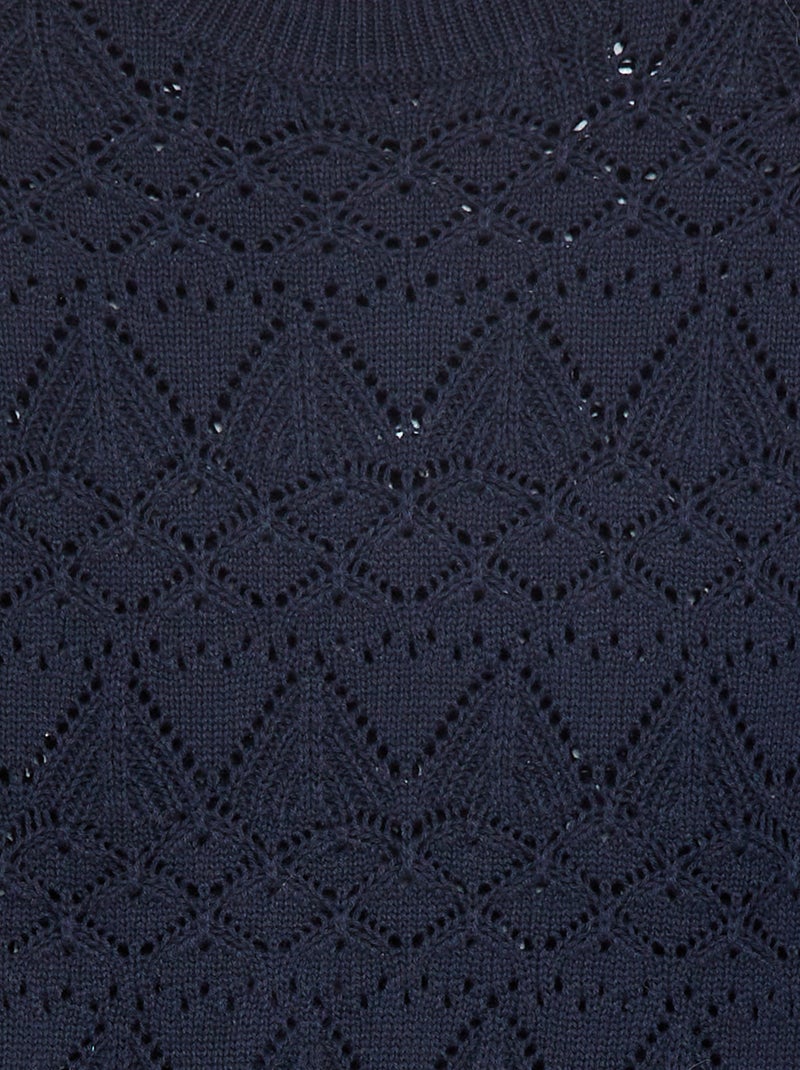 Camisola em malha ajurada AZUL - Kiabi