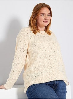 Camisola em malha ajurada - Kiabi