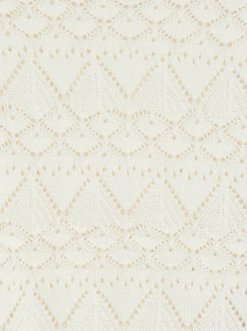 Camisola em malha ajurada Branco - Kiabi