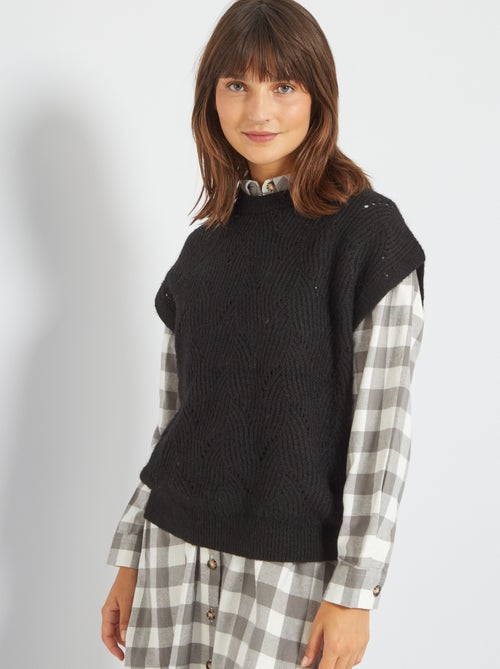 Camisola em malha ajurada - Kiabi