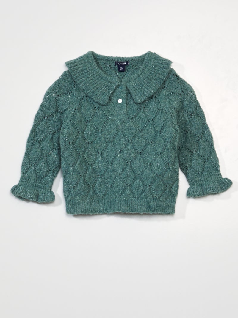 Camisola em malha ajurada VERDE - Kiabi