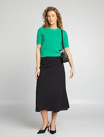 Camisola em malha ajurada