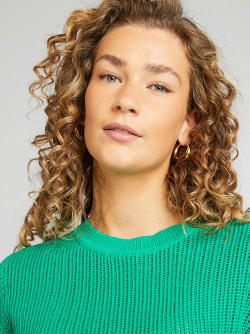 Camisola em malha ajurada - Kiabi