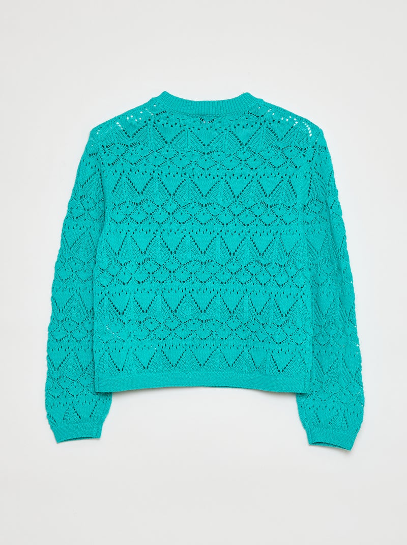 Camisola em malha ajurada VERDE - Kiabi