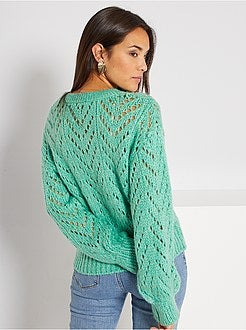 Camisola em malha ajurada - Kiabi