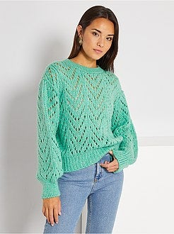 Camisola em malha ajurada - Kiabi