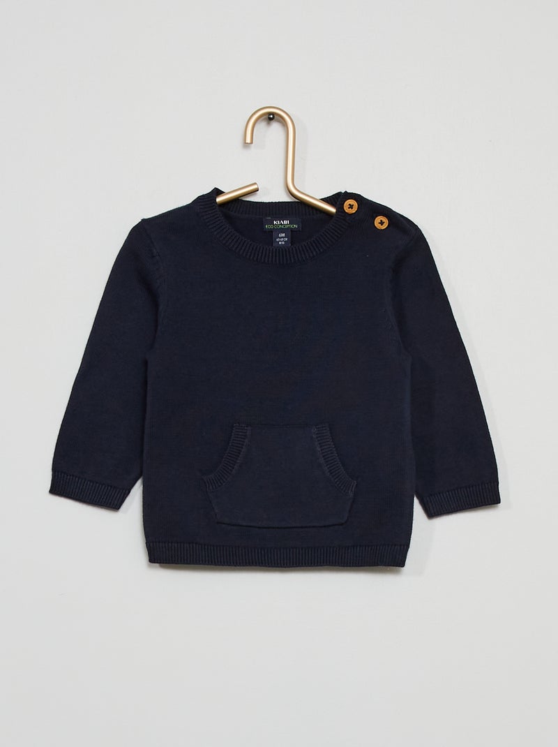 Camisola em malha Azul Marinho - Kiabi