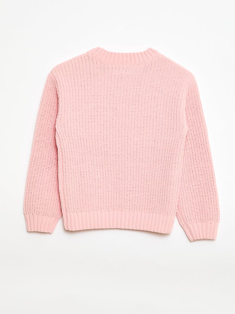 Camisola em malha chenille Rosa - Kiabi