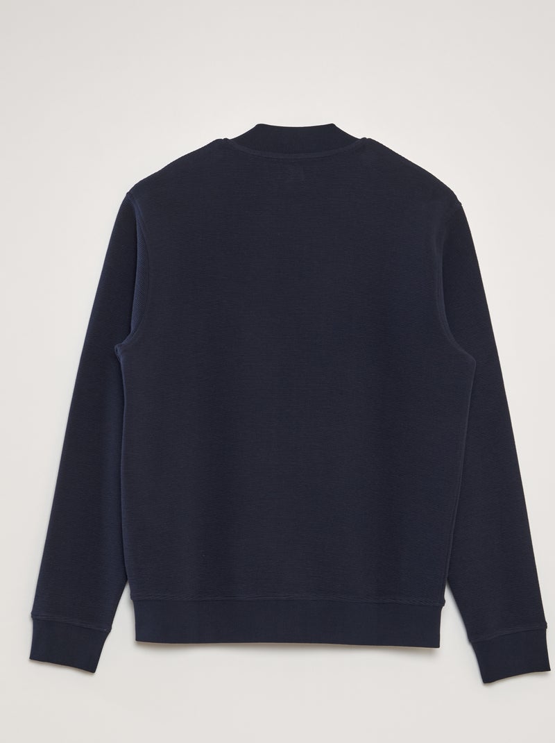 Camisola em malha com abertura com fecho AZUL - Kiabi