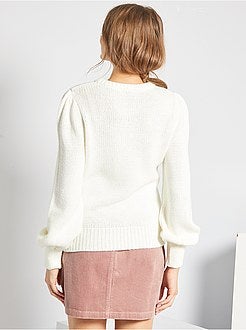 Camisola em malha com bordados - Kiabi