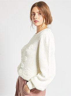 Camisola em malha com bordados - Kiabi