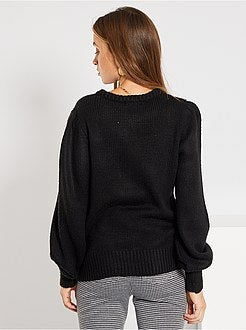 Camisola em malha com bordados - Kiabi