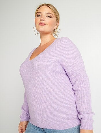 Camisola em malha com decote em bico - Kiabi