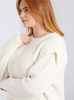 Camisola em malha com efeito ombreiras - Kiabi