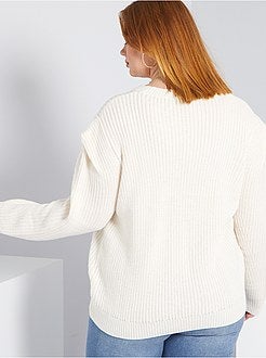 Camisola em malha com efeito ombreiras - Kiabi