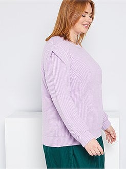 Camisola em malha com efeito ombreiras - Kiabi