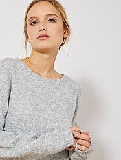 Camisola em malha com fio brilhante