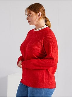 Camisola em malha com gola em renda - Kiabi