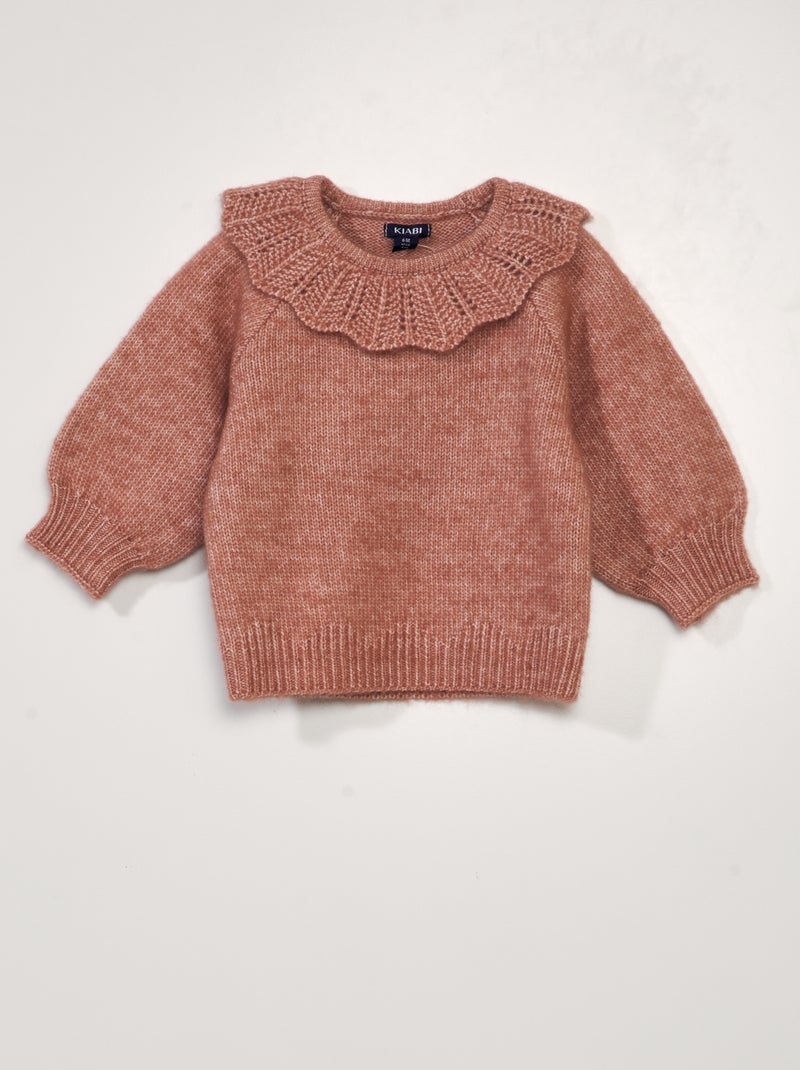 Camisola em malha com gola fantasia ROSA - Kiabi
