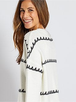 Camisola em malha com jogo de pontos - Kiabi