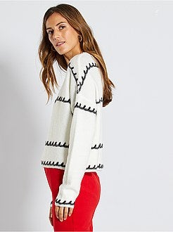 Camisola em malha com jogo de pontos - Kiabi