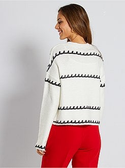 Camisola em malha com jogo de pontos - Kiabi