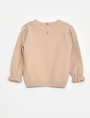 Camisola em malha compacta com bordados