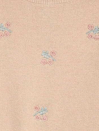 Camisola em malha compacta com bordados
