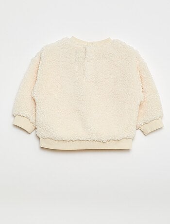 Camisola em malha de borrego com padrão