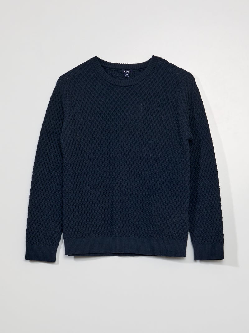 Camisola em malha de fantasia Azul Marinho - Kiabi