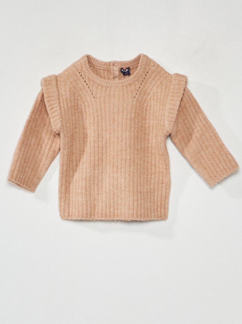 Camisola em malha de fantasia BEGE - Kiabi