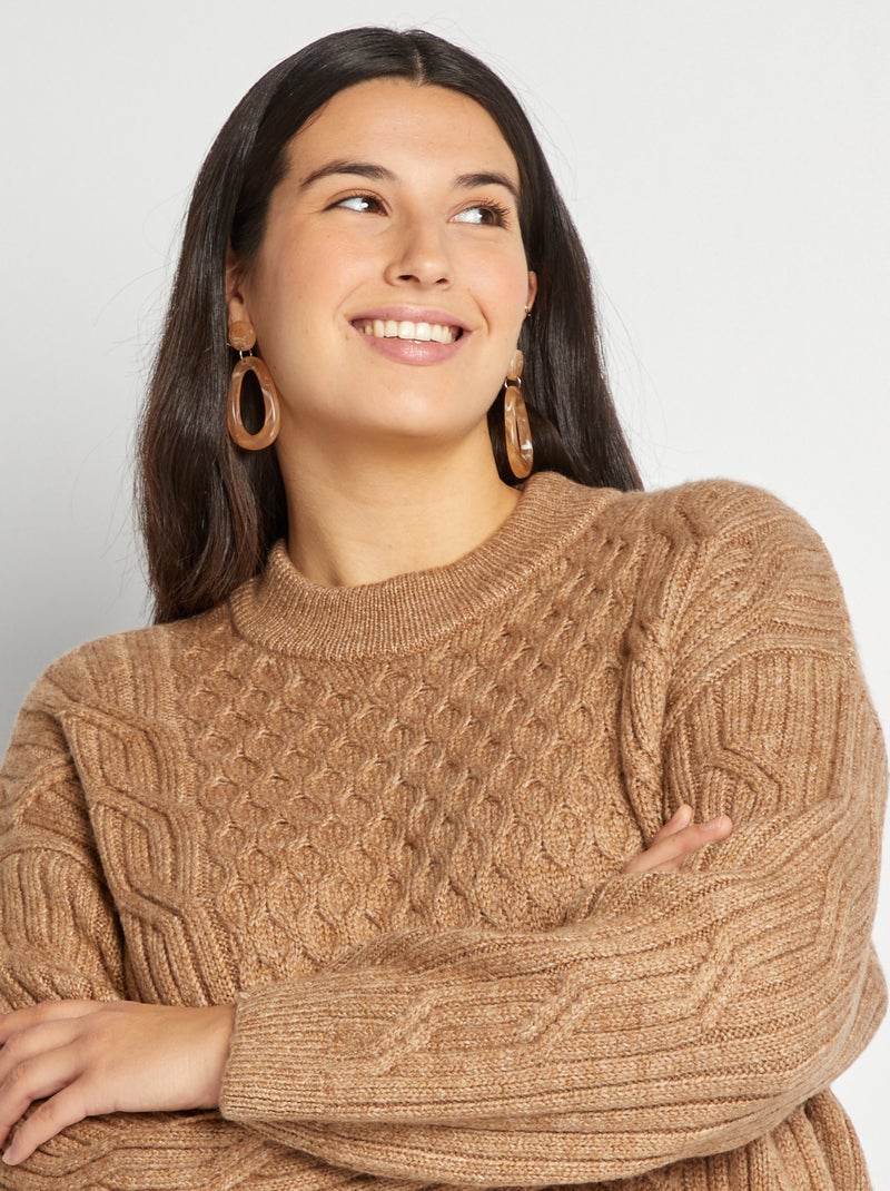 Camisola em malha de fantasia BEGE - Kiabi