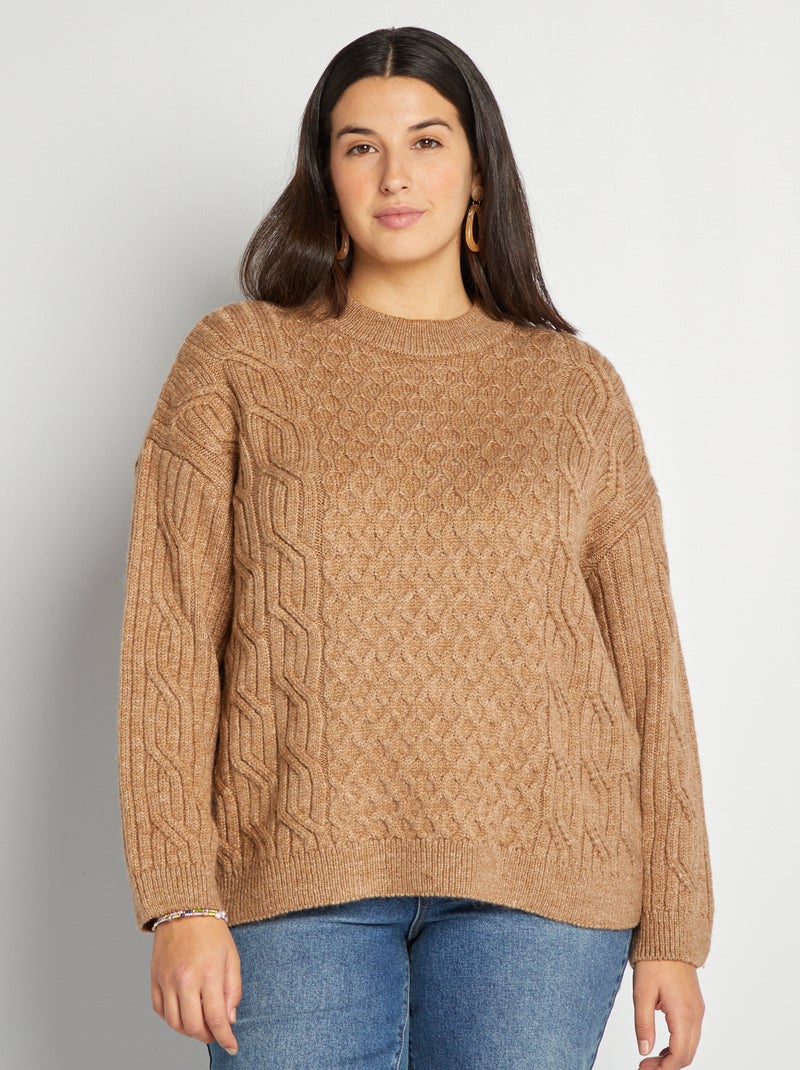 Camisola em malha de fantasia BEGE - Kiabi