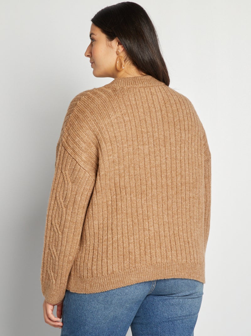 Camisola em malha de fantasia BEGE - Kiabi