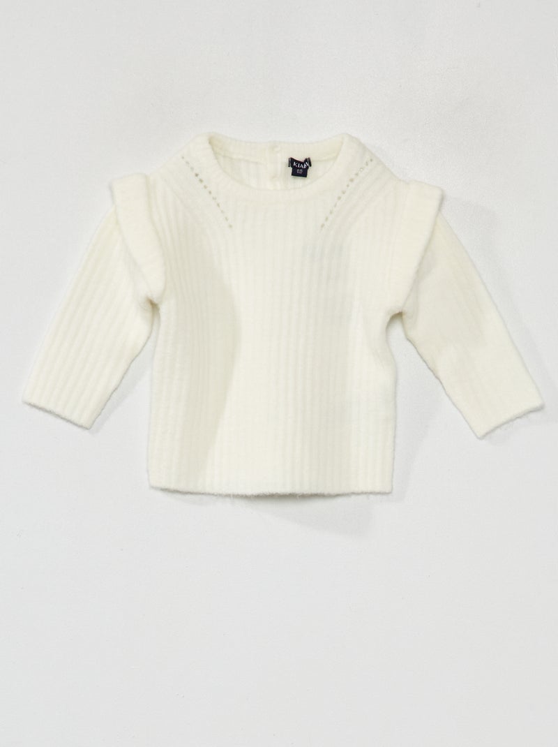Camisola em malha de fantasia Branco - Kiabi
